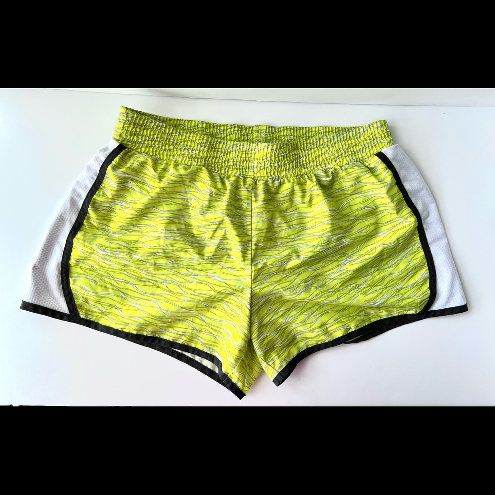 Gently Used TEK GEAR Medium Women’s Running Shorts - Neon Lime Green Print Med M